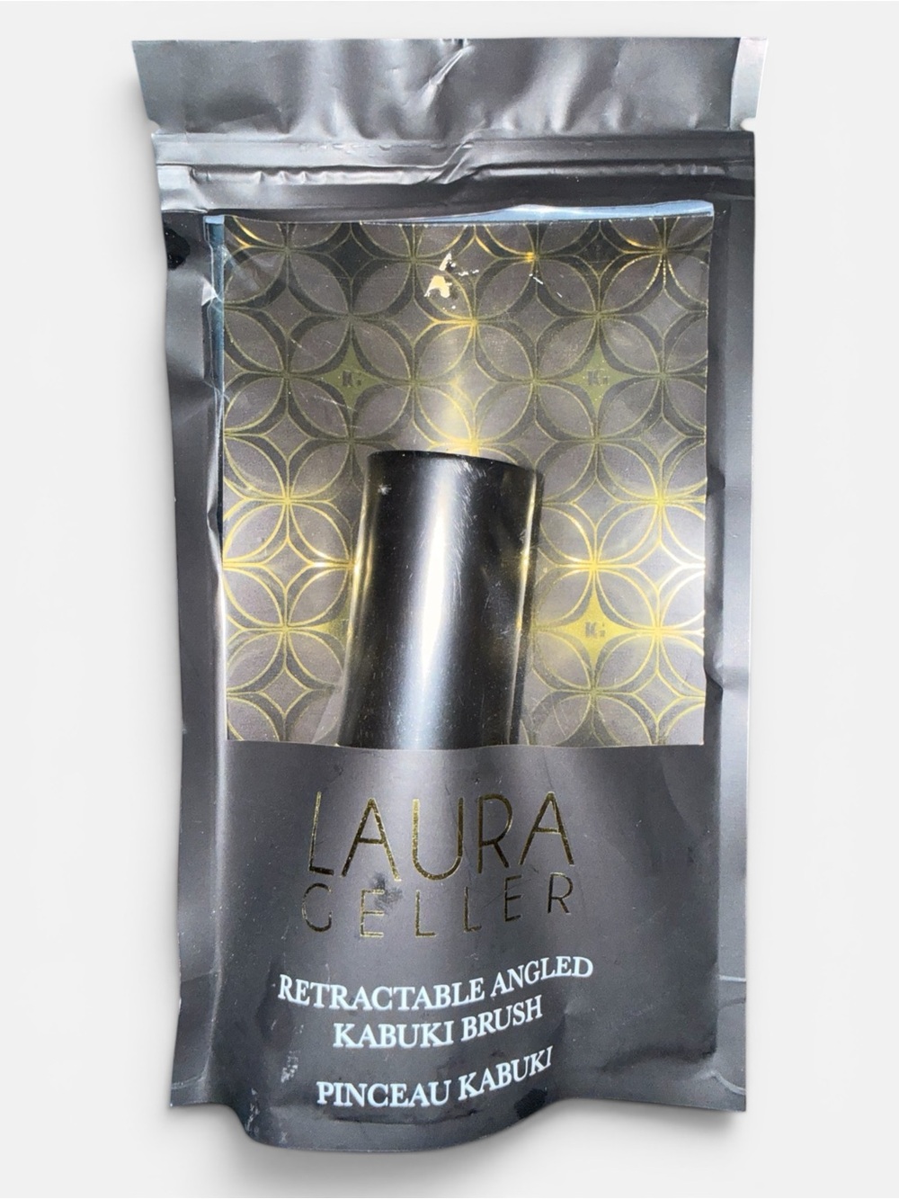 Laura Geller Black & Gold Retractable Angled Kabuki Brush